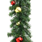 vidaXL Guirlande de Noël décorée avec boules et lumières LED 10 m