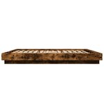 vidaXL Cadre de lit chêne fumé 150x200 cm bois d'ingénierie