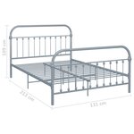 vidaXL Cadre de lit sans matelas gris métal 120x200 cm