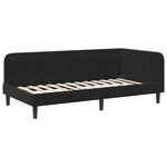 vidaXL Cadre de lit d'angle avec matelas Noir 90 x 190 cm Velours