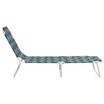 vidaXL Chaise longue pliable acier et tissu motif de feuilles