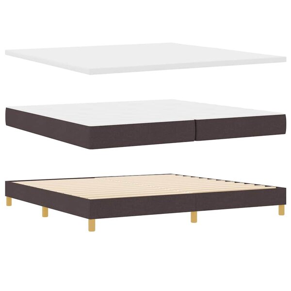 vidaXL Lit à ressorts avec matelas Marron foncé 200 x 200 cm tissu