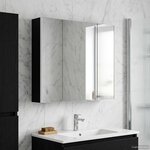 vidaXL Armoire Miroir de Salle de Bain Chêne noir 83 5 x 15 5 x 70 cm