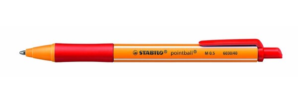 Stylo Bille Rétractable POINTBALL Tracé 0 5 mm Rouge STABILO