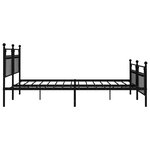 vidaXL Cadre de lit métal sans matelas avec pied de lit noir 193x203cm