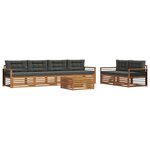 vidaXL Ensemble de canapés d'extérieur 7 pc Naturel et Anthracite
