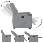vidaXL Fauteuil inclinable Gris clair Tissu
