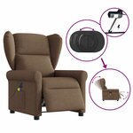 vidaXL Fauteuil inclinable de massage électrique marron tissu