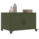 vidaXL Table basse vert olive 68x50x43 5 cm acier laminé à froid