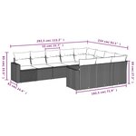 vidaXL Salon de jardin 10 Pièces avec coussins noir résine tressée