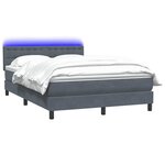 vidaXL Sommier à lattes de lit et matelas et LED gris foncé 160x210cm velours