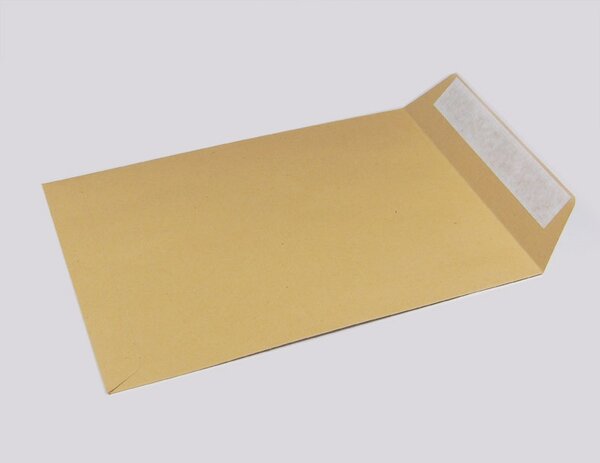 Lot de 50 enveloppes kraft brun uni b5 auto-adhésives