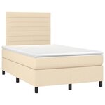 vidaXL Sommier à lattes de lit avec matelas crème 120x190 cm tissu