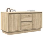 vidaXL Meuble TV avec lumières LED chêne sonoma 100x41x50 cm