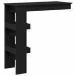 vidaXL Table de Bar Murale avec étagère Chêne noir 102 x 45 x 103 5 cm