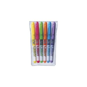 Etui de 6 Surligneurs de poche V-Light Pointe biseautée Encre liquide Assortis PILOT