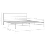 vidaXL Cadre de lit sans matelas blanc métal 180x200 cm