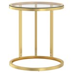 vidaXL Table d'appoint Doré et transparent 45 cm Verre trempé