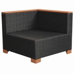 Vidaxl salon de jardin 9 pièces avec coussins résine tressée noir
