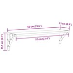 vidaXL Étagères Murales 2 Pièces Chêne noir 60 x 15 x 15 5 cm