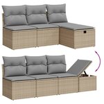 vidaXL Salon de jardin avec coussins 8 Pièces beige résine tressée
