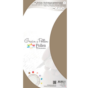 Etui de 5 cartes pliées grain de pollen 135x135 ficelle clairefontaine