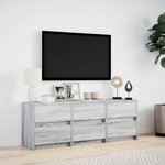 vidaXL Meuble TV avec LED sonoma gris 140x34x50 cm bois d'ingénierie