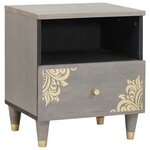 vidaXL Cabinet de chevet avec tiroir 2 Pièces Gris 40 x 33 x 46 cm