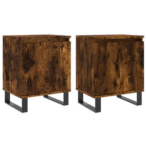 vidaXL Tables de chevet 2 Pièces chêne fumé 40x30x50 cm bois d'ingénierie