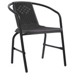 vidaXL Chaises de jardin 2 Pièces Plastique Rotin et acier 110 kg