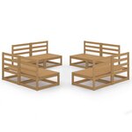 vidaXL Salon de jardin 8 Pièces marron miel bois de pin massif