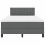 vidaXL Lit à ressorts avec matelas & LED gris foncé 120x200 cm tissu