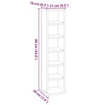 vidaXL Armoire à CD Chêne marron 21x20x88 cm Bois d'ingénierie