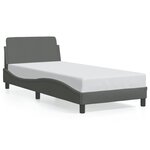 vidaXL Cadre de lit avec tête de lit Gris foncé 90x200 cm Tissu