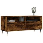 vidaXL Meuble TV chêne fumé 100x34 5x44 5 cm bois d'ingénierie