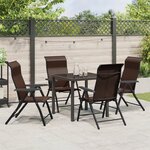 vidaXL Ensemble de jardin de 5 pièces Marron Poly Rattan