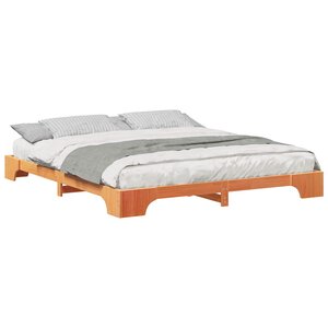 vidaXL Cadre de lit Marron 180 x 210 cm Pin massif