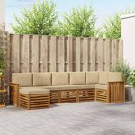 vidaXL Ensemble de canapé d'angle avec coussin 7 Pièces Naturel et Beige