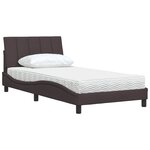 vidaXL Lit avec matelas Hanko marron foncé 100x200 cm tissu