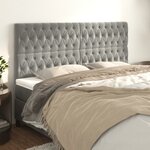 vidaXL Têtes de lit 4 Pièces Gris clair 100x7x78/88 cm Velours