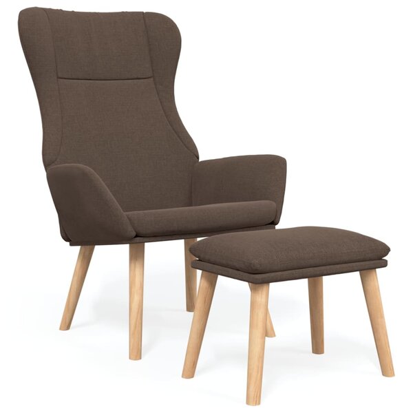 vidaXL Chaise de relaxation avec repose-pied Taupe Tissu