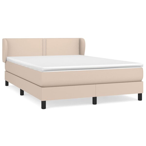 vidaXL Sommier à lattes de lit avec matelas Cappuccino 140x190 cm