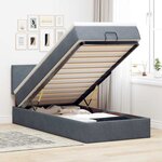 vidaXL Cadre de lit ottoman avec matelas gris foncé 80x200 cm velours