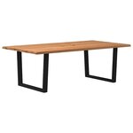 vidaXL Table à manger avec bord naturel 220x120x74cm bois massif chêne