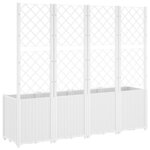 vidaXL Jardinière avec treillis blanc 160x40x140 cm PP