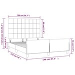 vidaXL Cadre de lit avec tête de lit Taupe 140x190 cm Tissu