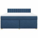 vidaXL Sommier à lattes de lit avec matelas Bleu 180x200 cm Tissu