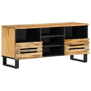 vidaXL Meuble TV 100x34x46 cm bois massif de manguier brut