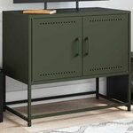 vidaXL Meuble TV vert olive 68 5x39x60 5 cm acier