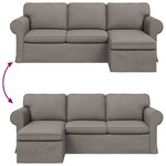 vidaXL Canapé Taupe 215 x 138 x 80 cm tissu